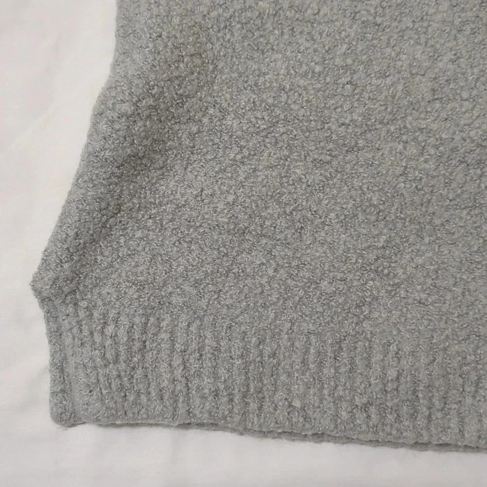 Saks Fifth Avenue Wool Sweater Mock Neck Sweater, Color Gray Size XL - Picture 5 of 12